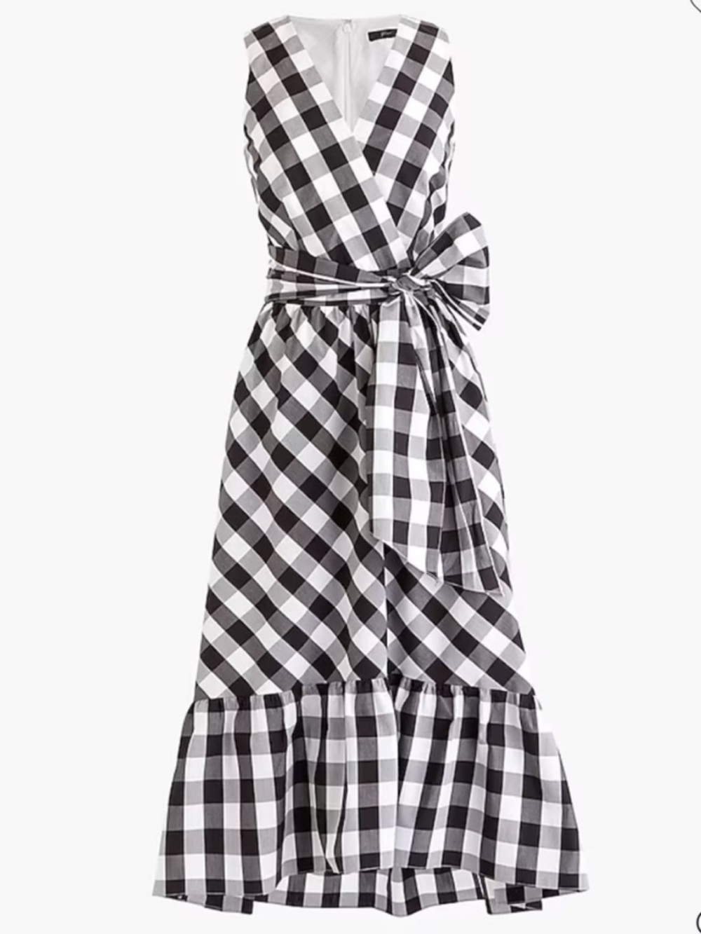 J.Crew | Buffalo Plaid V Neck Sleeveless Midi Dress NWT 8